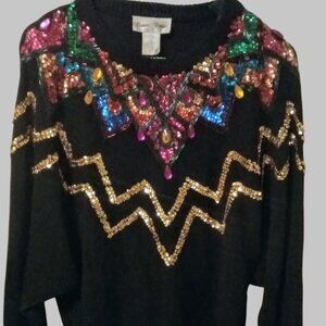 Bejeweled vintage sweater by Bonnie Evans